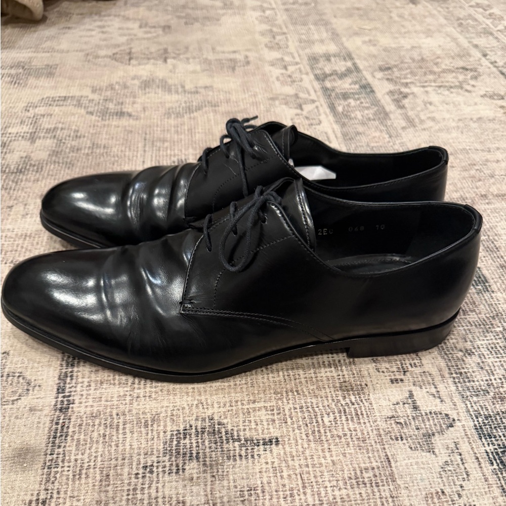 Men's Black PRADA lace oxford shoe size 10 - Picture 3 of 11